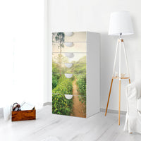 Klebefolie für Möbel Green Tea Fields - IKEA Smastad Kommode - 6 Schubladen - Kinderzimmer