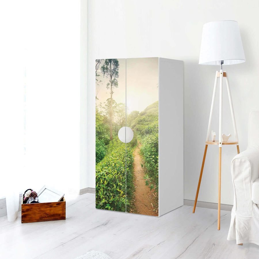 Möbelfolie Green Tea Fields - IKEA Smastad Schrank - 2 große Türen - Kinderzimmer
