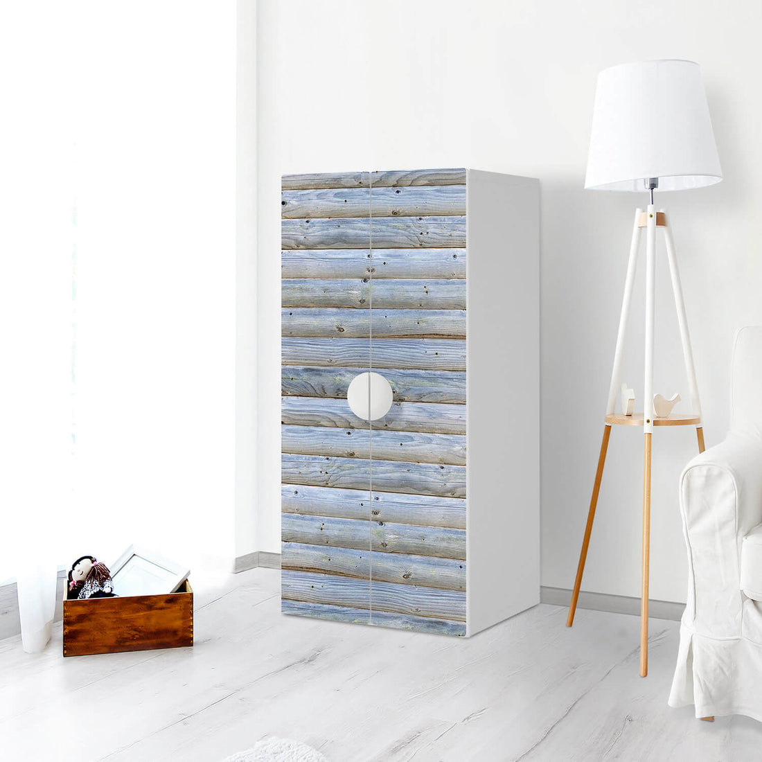 Möbelfolie Greyhound - IKEA Smastad Schrank - 2 große Türen - Kinderzimmer
