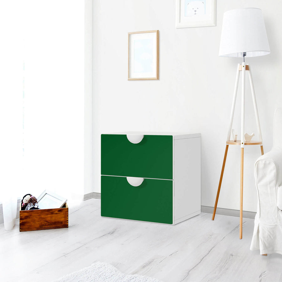 Klebefolie für Möbel Grün Dark - IKEA Smastad Kommode - 2 Schubladen - Kinderzimmer