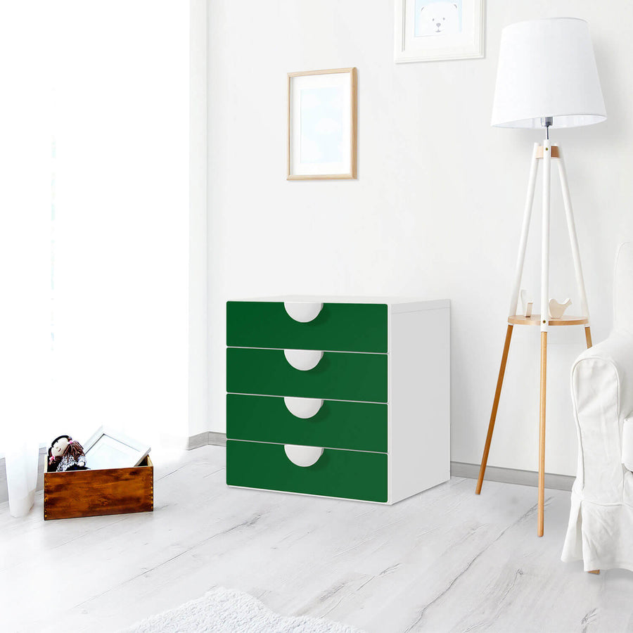Klebefolie Grün Dark - IKEA Smastad Kommode - 4 Schubladen - Kinderzimmer