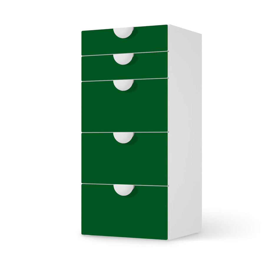Möbel Klebefolie Grün Dark - IKEA Smastad Kommode - 5 Schubladen  - weiss