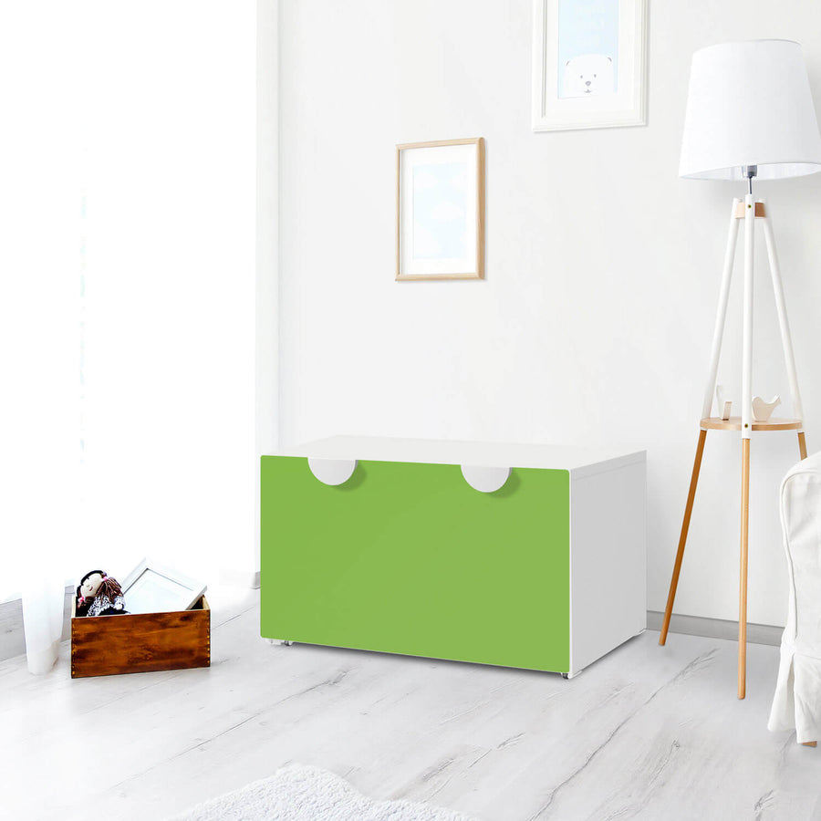 Möbelfolie Hellgrün Dark - IKEA Smastad Bank mit Kasten - Kinderzimmer