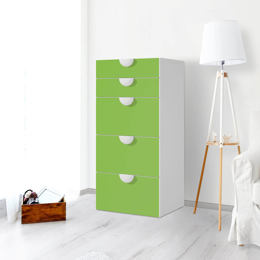 Möbel Klebefolie Hellgrün Dark - IKEA Smastad Kommode - 5 Schubladen - Kinderzimmer