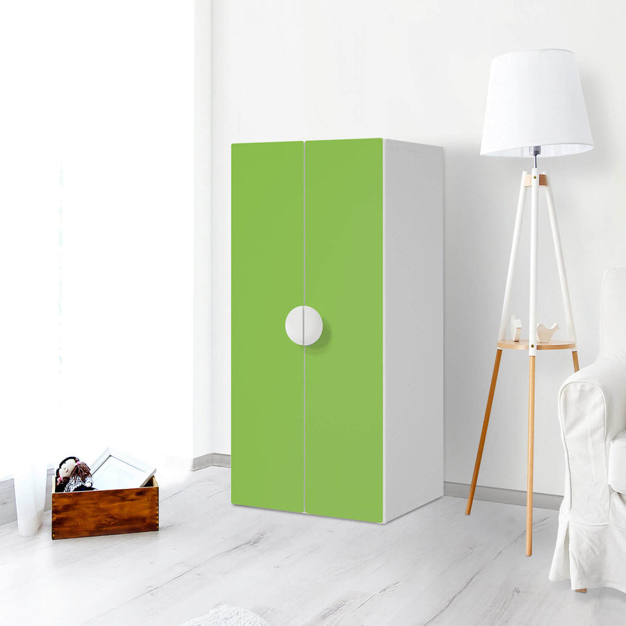 Möbelfolie Hellgrün Dark - IKEA Smastad Schrank - 2 große Türen - Kinderzimmer