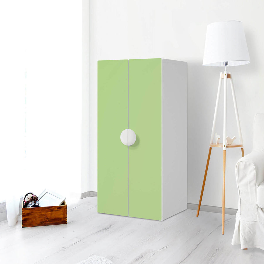 Möbelfolie Hellgrün Light - IKEA Smastad Schrank - 2 große Türen - Kinderzimmer