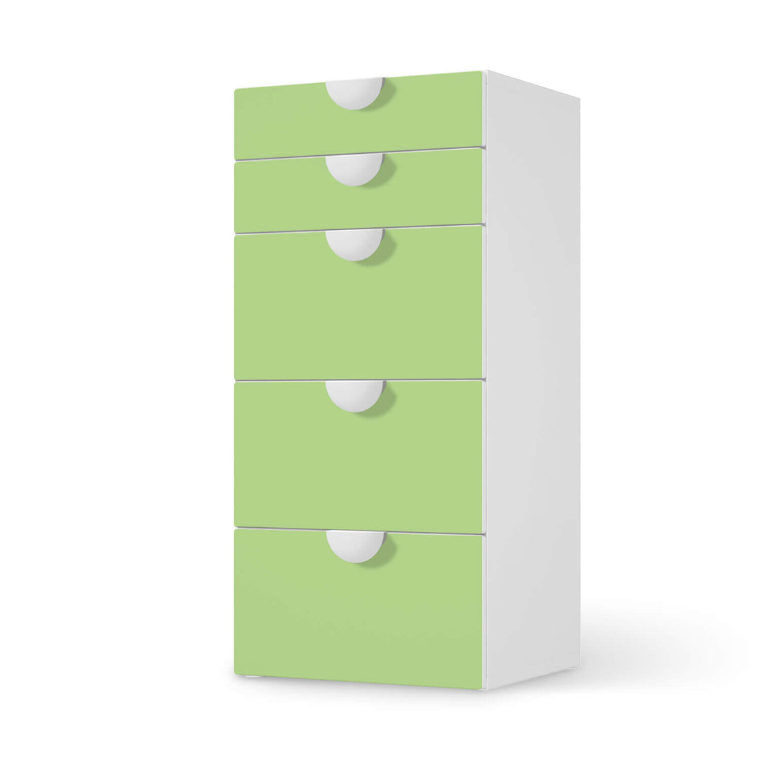 Möbel Klebefolie Hellgrün Light - IKEA Smastad Kommode - 5 Schubladen  - weiss
