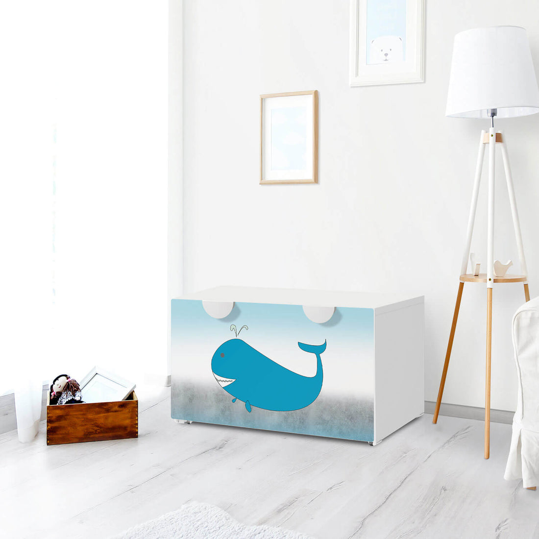 Möbelfolie Herr Wal - IKEA Smastad Bank mit Kasten - Kinderzimmer