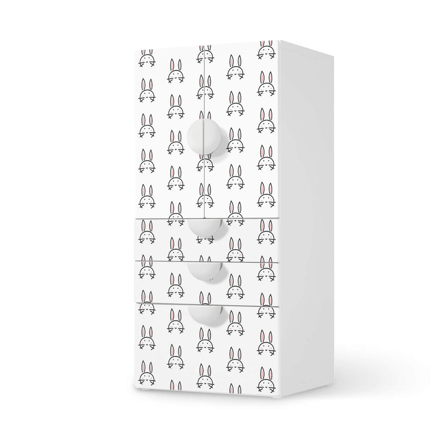 Möbelfolie Hoppel - IKEA Smastad kombiniert - 3 Schubladen und 2 kleine Türen  - weiss