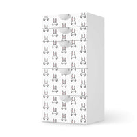 Möbel Klebefolie Hoppel - IKEA Smastad Kommode - 5 Schubladen  - weiss