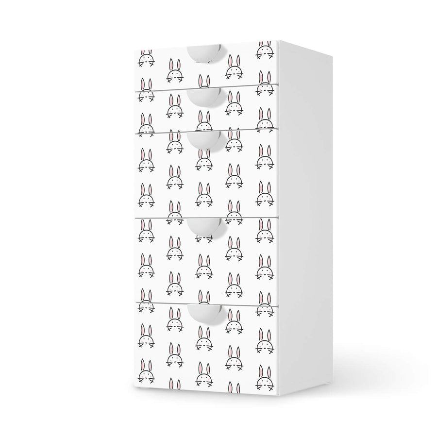 Möbel Klebefolie Hoppel - IKEA Smastad Kommode - 5 Schubladen  - weiss