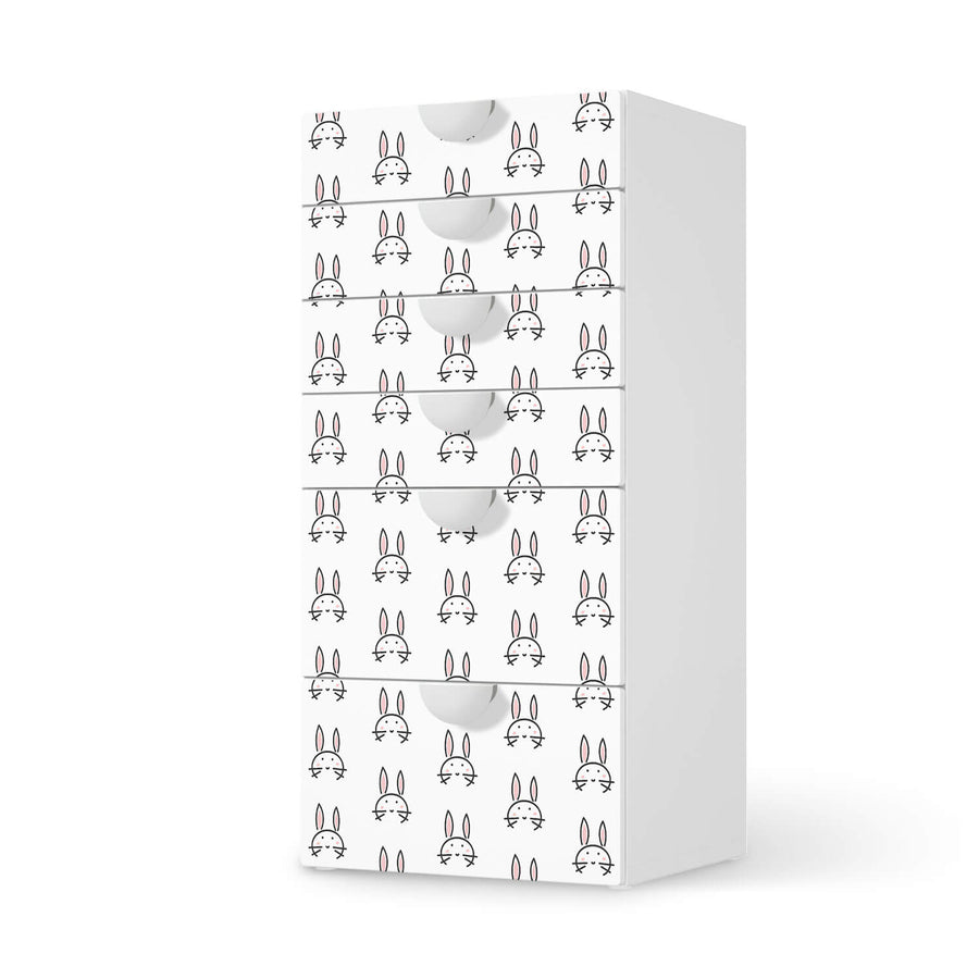 Klebefolie für Möbel Hoppel - IKEA Smastad Kommode - 6 Schubladen  - weiss