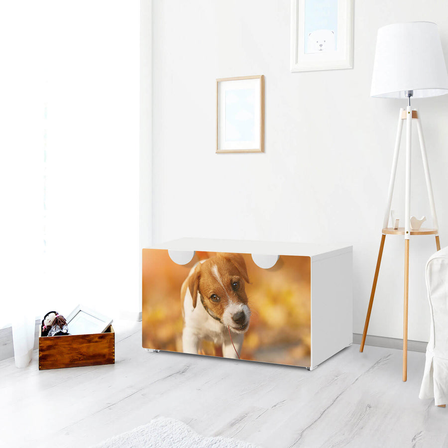 Möbelfolie Jack the Puppy - IKEA Smastad Bank mit Kasten - Kinderzimmer