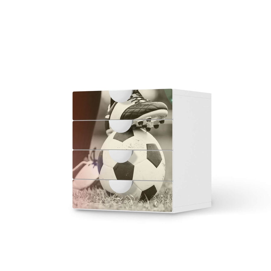 Klebefolie Kick it - IKEA Smastad Kommode - 4 Schubladen  - weiss