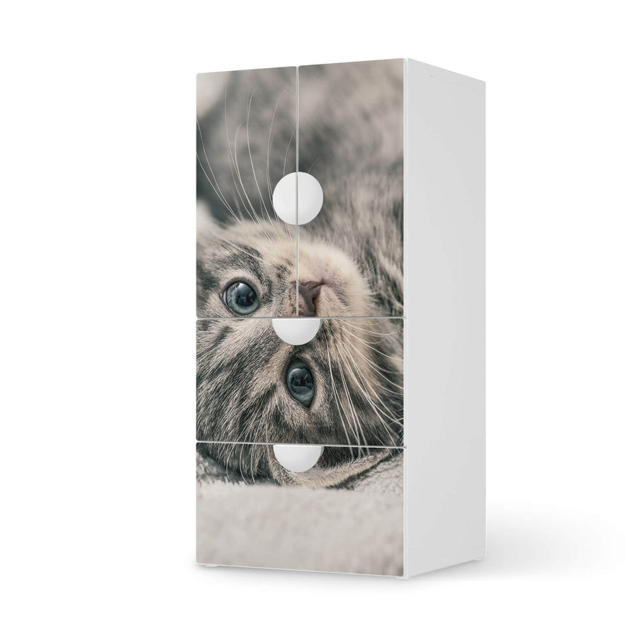 Möbelfolie Kitty the Cat - IKEA Smastad kombiniert - 2 Schubladen und 2 kleine Türen  - weiss