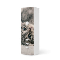 Klebefolie Kitty the Cat - IKEA Smastad kombiniert - 3 Schubladen und 2 große Türen  - weiss