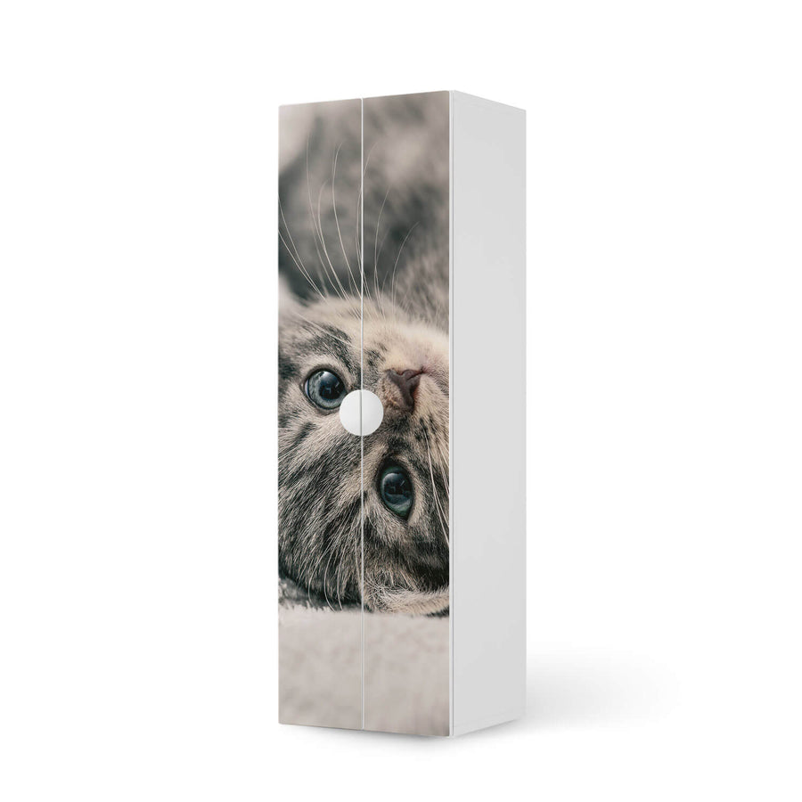 Selbstklebende Folie Kitty the Cat - IKEA Smastad kombiniert - 2 große Türen und 2 kleine Türen  - weiss