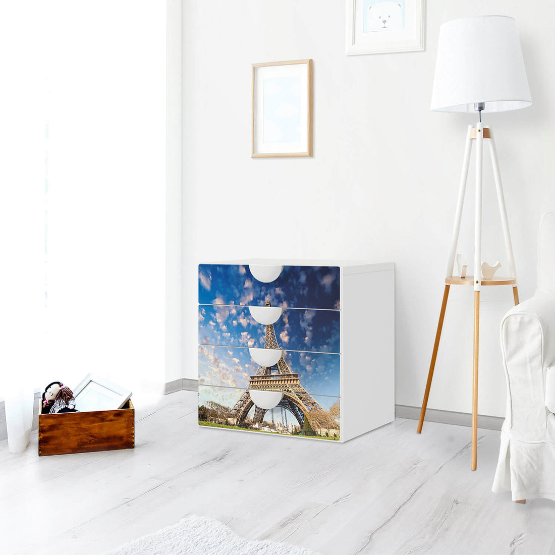 Klebefolie La Tour Eiffel - IKEA Smastad Kommode - 4 Schubladen - Kinderzimmer