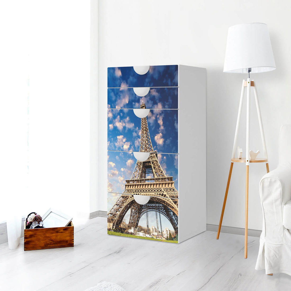 Möbel Klebefolie La Tour Eiffel - IKEA Smastad Kommode - 5 Schubladen - Kinderzimmer