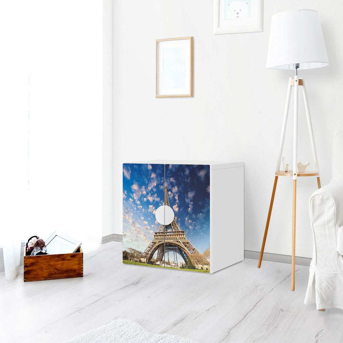Selbstklebende Folie La Tour Eiffel - IKEA Smastad Schrank - 2 kleine Türen - Kinderzimmer