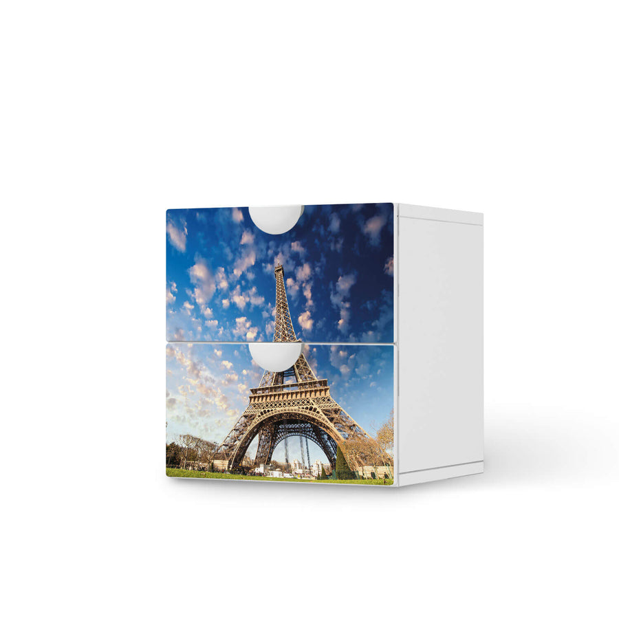 Klebefolie für Möbel La Tour Eiffel - IKEA Smastad Kommode - 2 Schubladen  - weiss