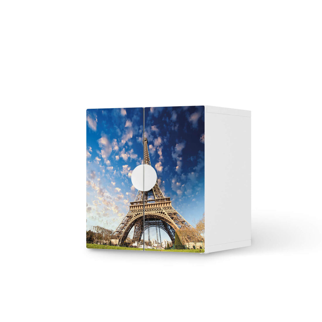 Selbstklebende Folie La Tour Eiffel - IKEA Smastad Schrank - 2 kleine Türen  - weiss