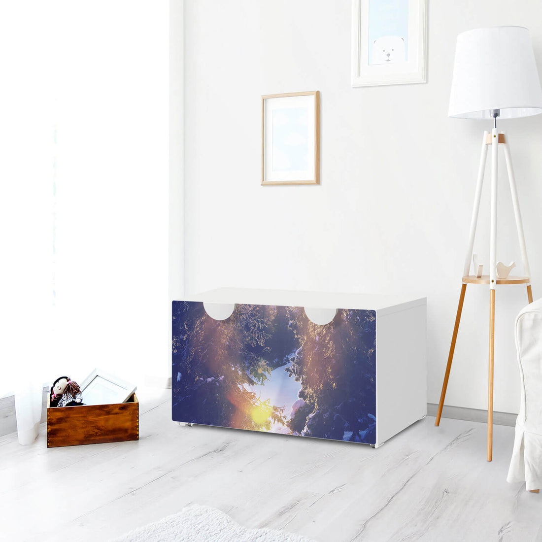 Möbelfolie Lichtflut - IKEA Smastad Bank mit Kasten - Kinderzimmer
