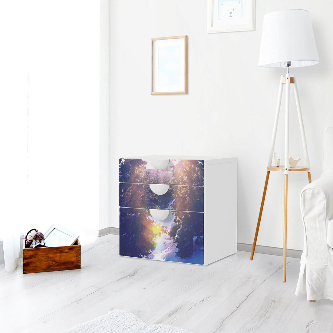 Folie für Möbel Lichtflut - IKEA Smastad Kommode - 3 Schubladen - Kinderzimmer
