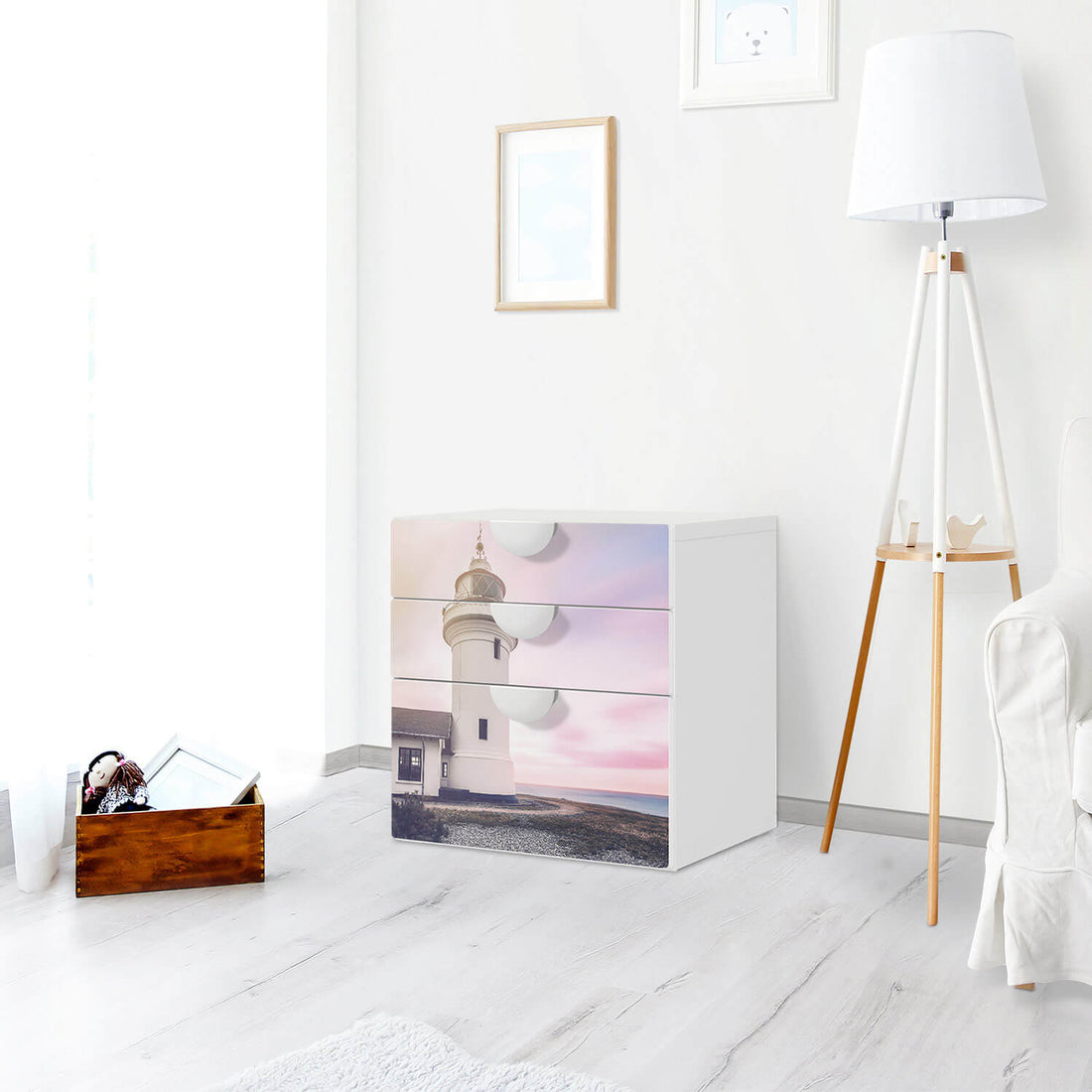 Folie für Möbel Lighthouse - IKEA Smastad Kommode - 3 Schubladen - Kinderzimmer