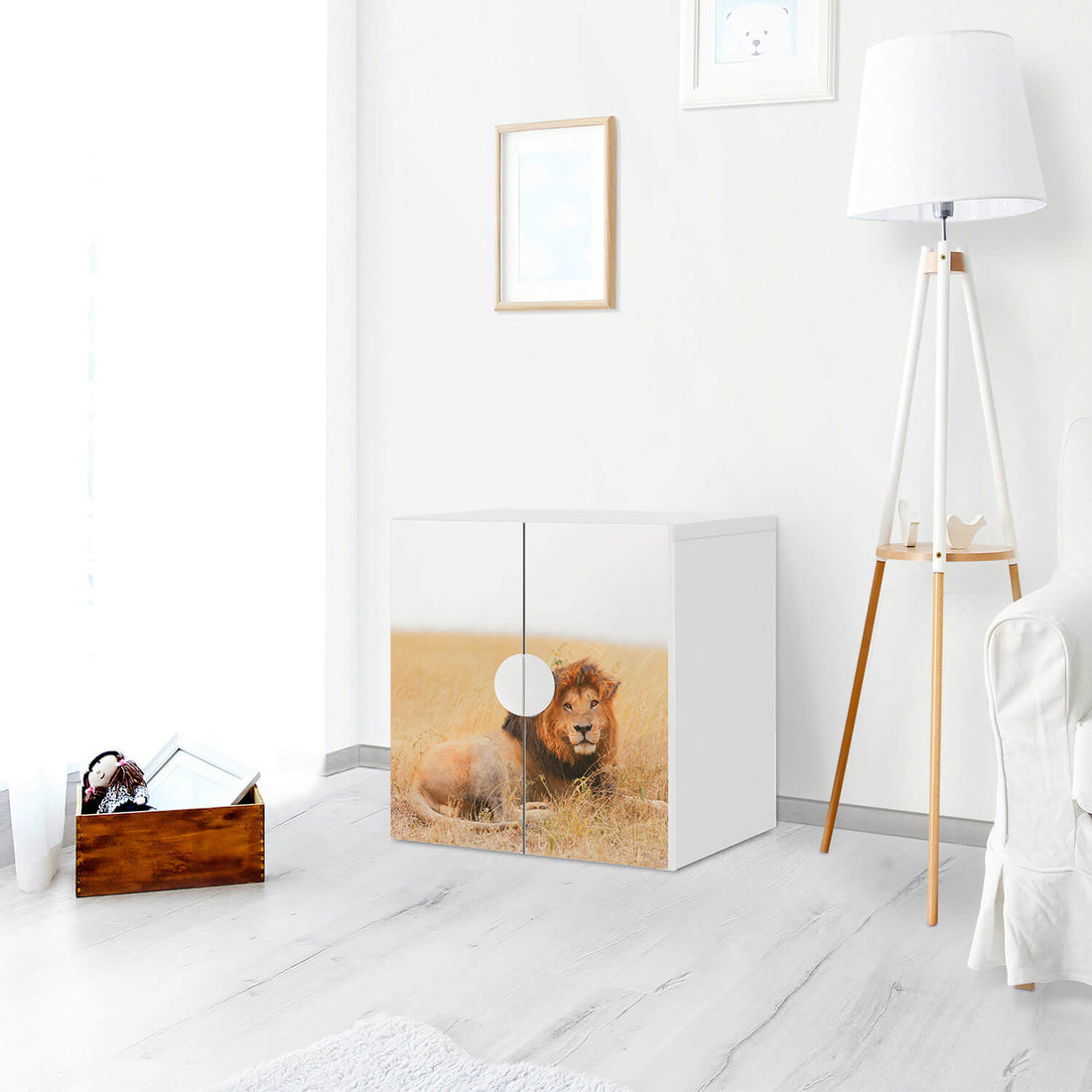 Selbstklebende Folie Lion King - IKEA Smastad Schrank - 2 kleine Türen - Kinderzimmer