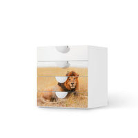 Klebefolie Lion King - IKEA Smastad Kommode - 4 Schubladen  - weiss