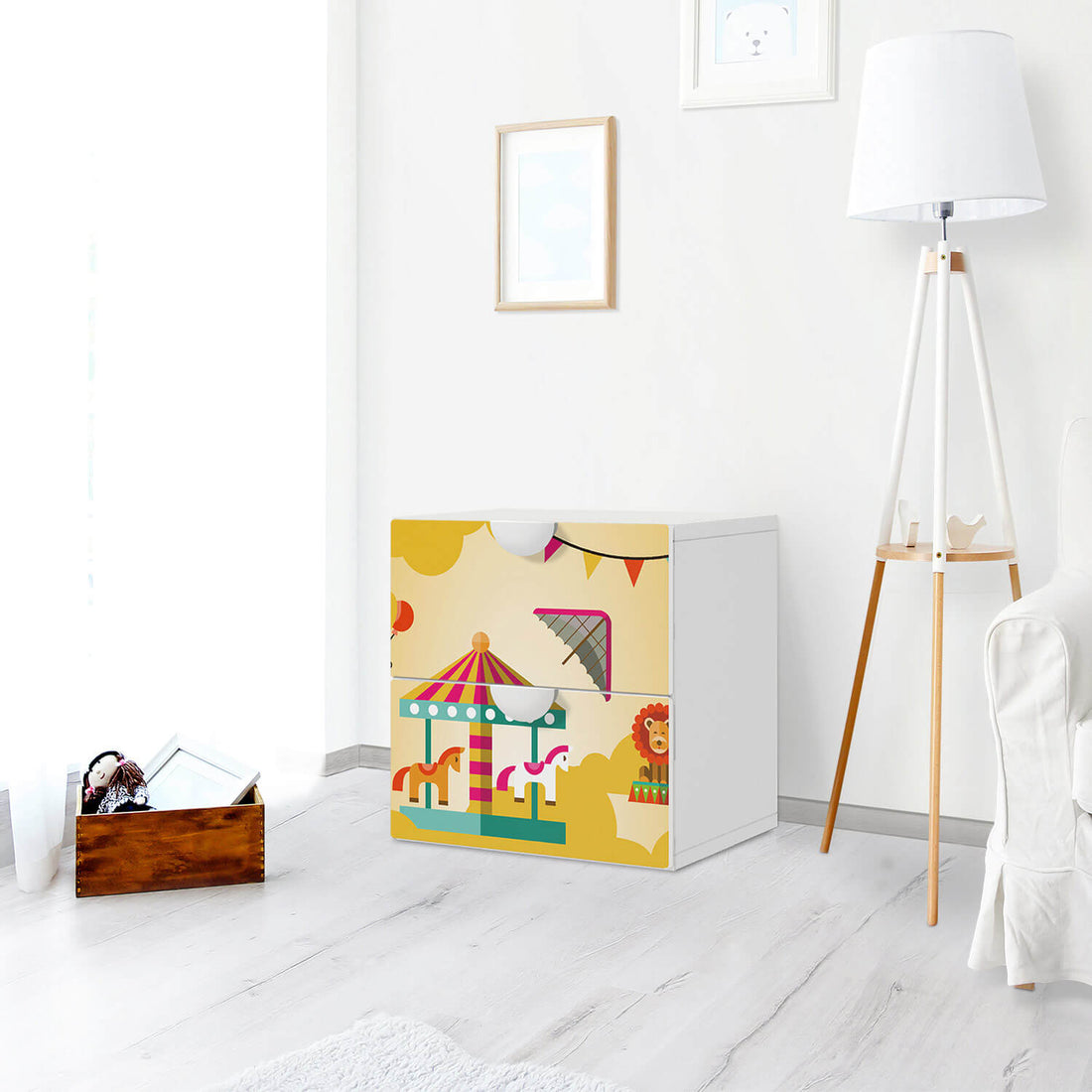 Klebefolie für Möbel Löwenstark - IKEA Smastad Kommode - 2 Schubladen - Kinderzimmer