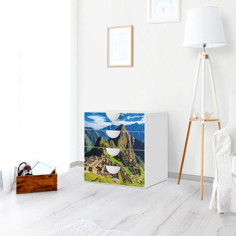 Klebefolie Machu Picchu - IKEA Smastad Kommode - 4 Schubladen - Kinderzimmer