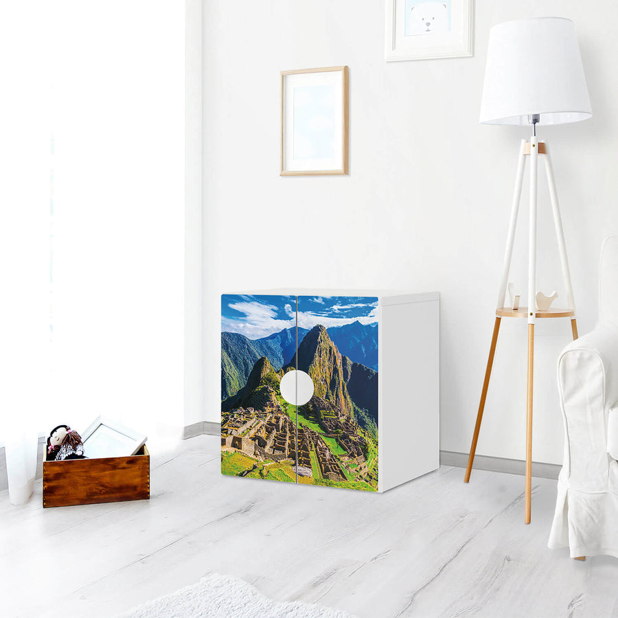 Selbstklebende Folie Machu Picchu - IKEA Smastad Schrank - 2 kleine Türen - Kinderzimmer