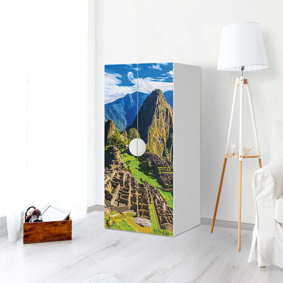 Möbelfolie Machu Picchu - IKEA Smastad Schrank - 2 große Türen - Kinderzimmer