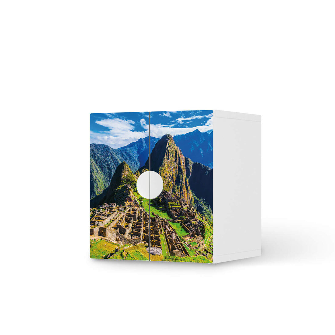 Selbstklebende Folie Machu Picchu - IKEA Smastad Schrank - 2 kleine Türen  - weiss