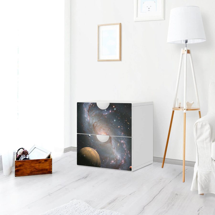 Klebefolie für Möbel Milky Way - IKEA Smastad Kommode - 2 Schubladen - Kinderzimmer