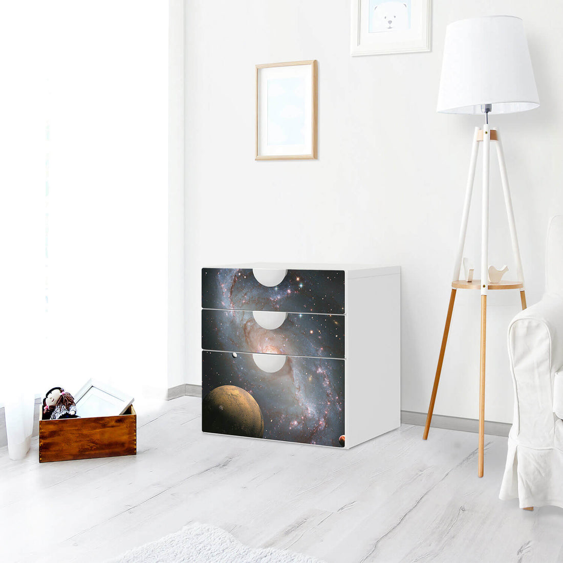 Folie für Möbel Milky Way - IKEA Smastad Kommode - 3 Schubladen - Kinderzimmer