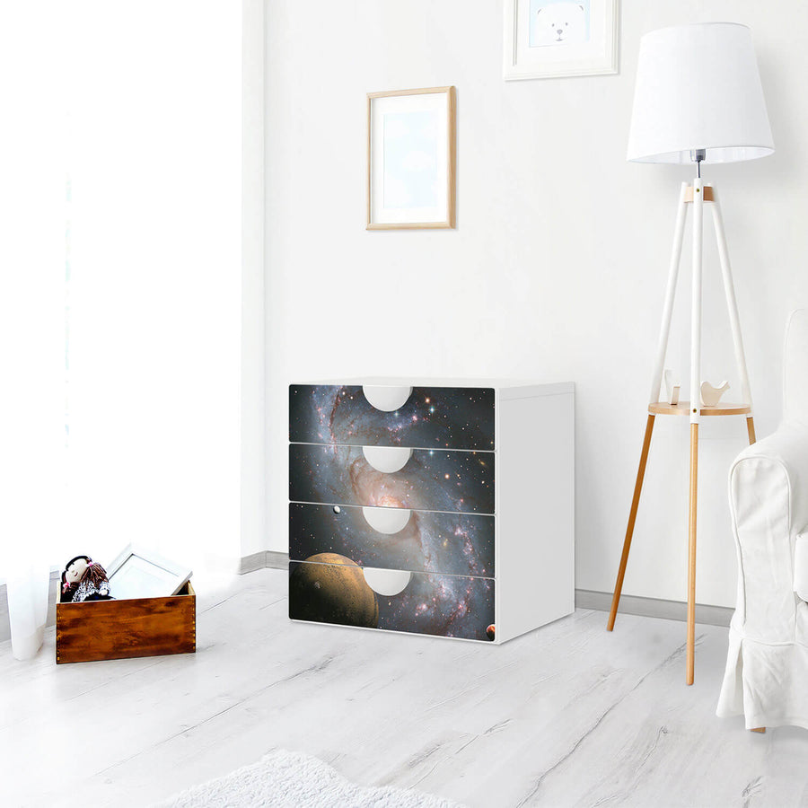 Klebefolie Milky Way - IKEA Smastad Kommode - 4 Schubladen - Kinderzimmer