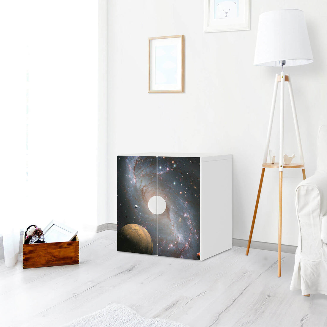 Selbstklebende Folie Milky Way - IKEA Smastad Schrank - 2 kleine Türen - Kinderzimmer