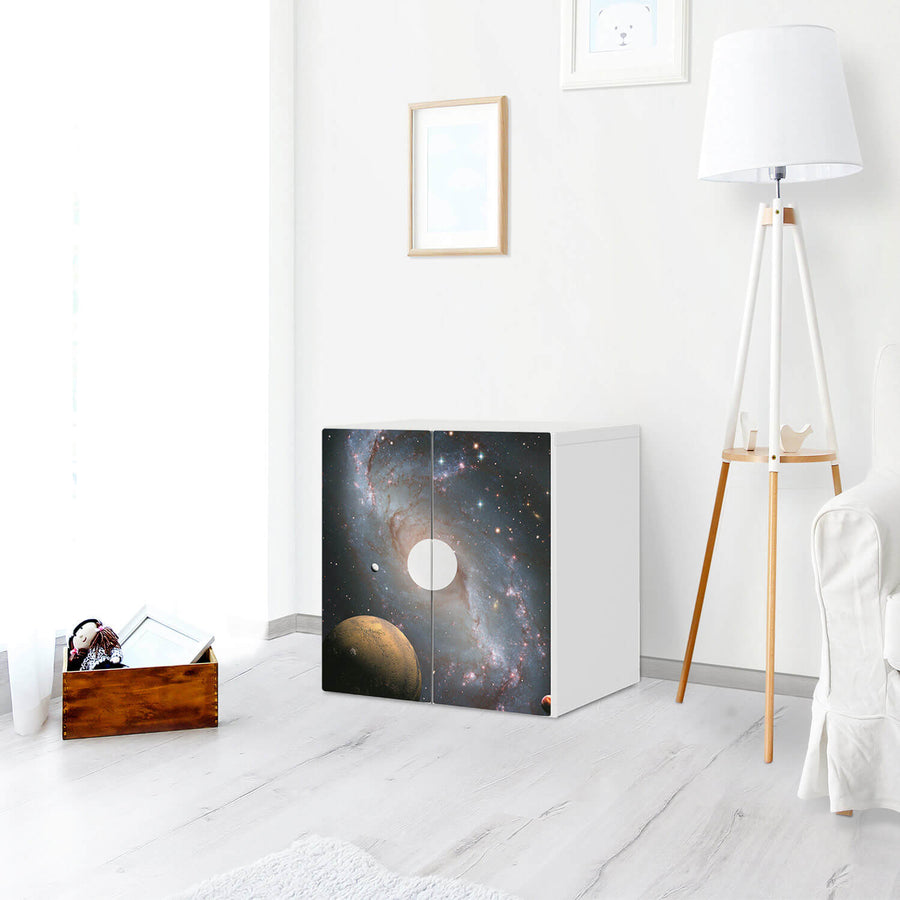 Selbstklebende Folie Milky Way - IKEA Smastad Schrank - 2 kleine Türen - Kinderzimmer
