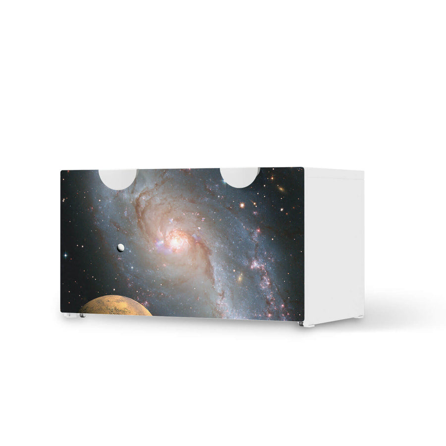 Möbelfolie Milky Way - IKEA Smastad Bank mit Kasten  - weiss