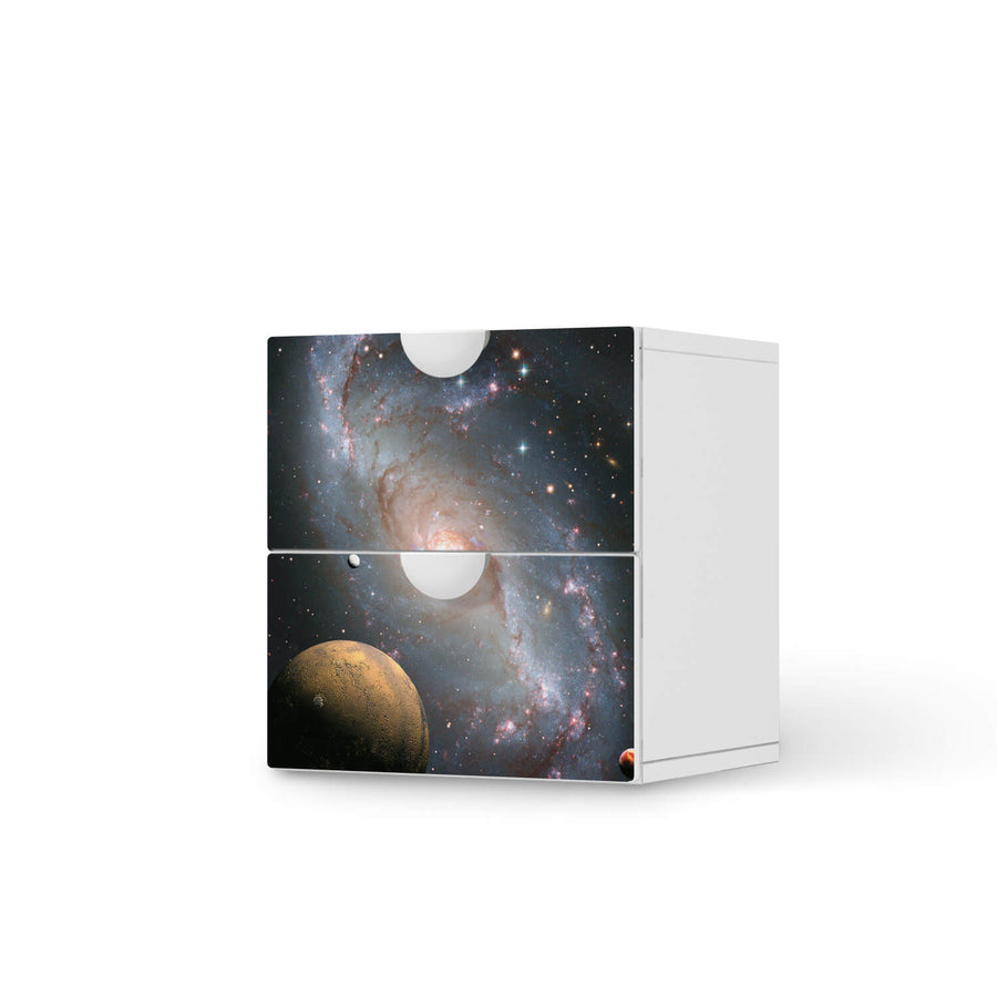 Klebefolie für Möbel Milky Way - IKEA Smastad Kommode - 2 Schubladen  - weiss