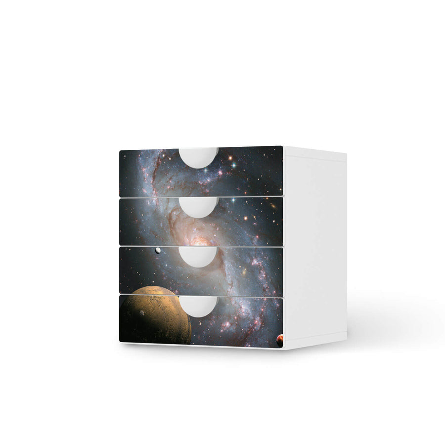 Klebefolie Milky Way - IKEA Smastad Kommode - 4 Schubladen  - weiss