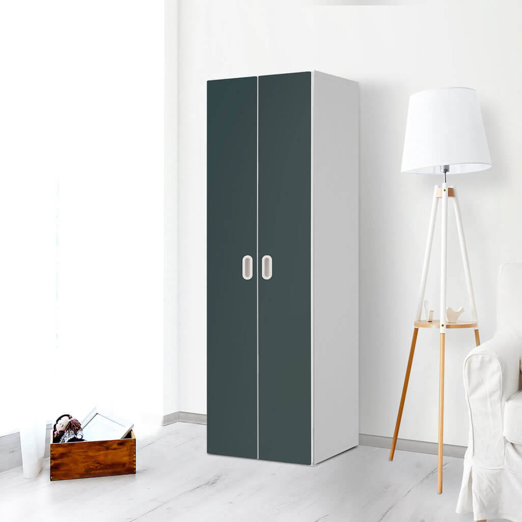 Möbelfolie Blaugrau Dark - IKEA Stuva / Fritids - 2 hohe Türen (192 cm) - Kinderzimmer