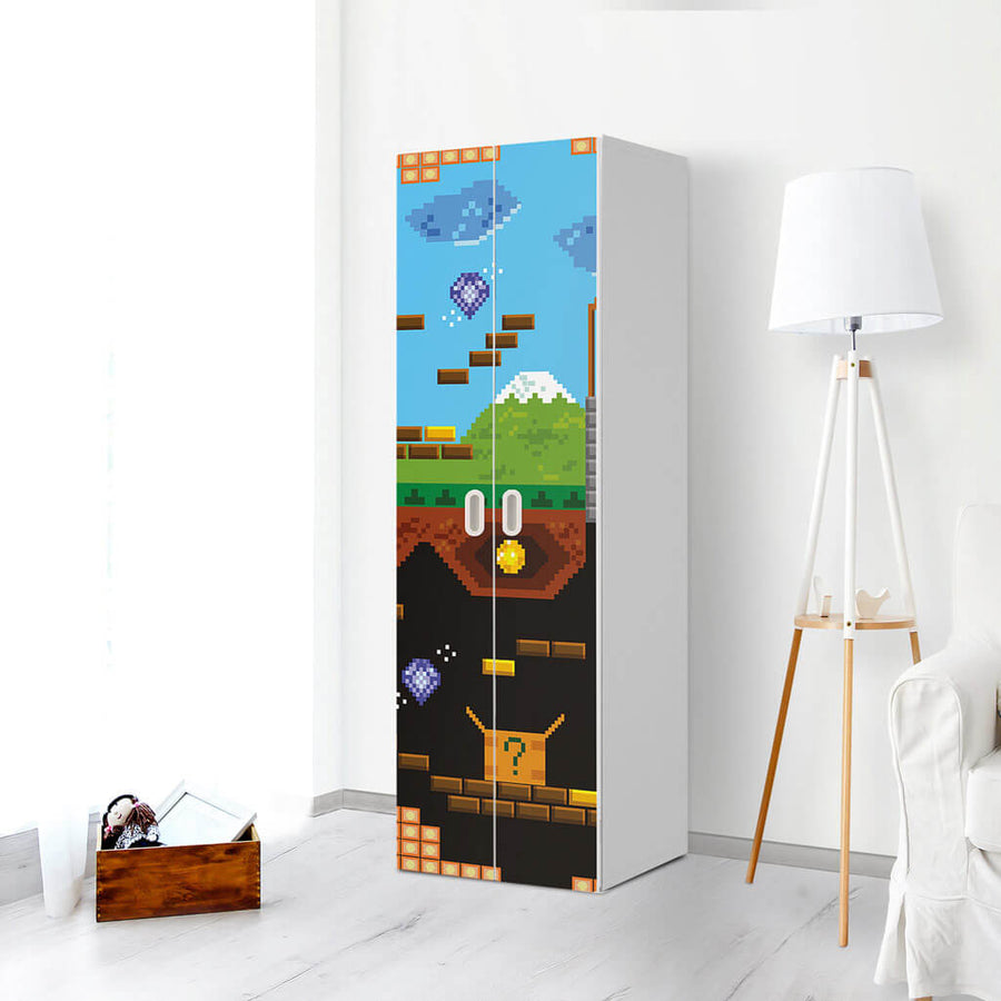 Möbelfolie Pixelmania - IKEA Stuva / Fritids - 2 hohe Türen (192 cm) - Kinderzimmer