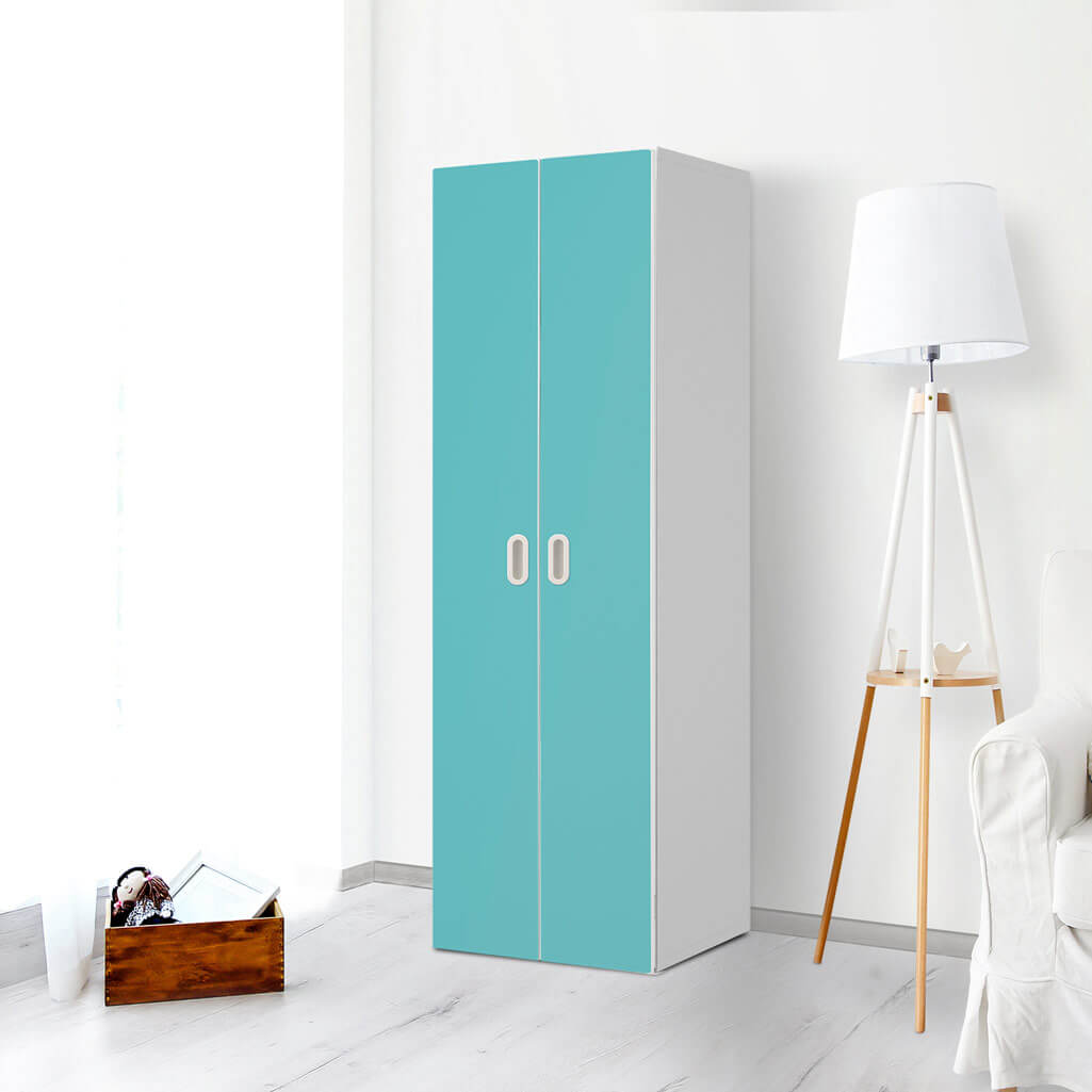 Möbelfolie Türkisgrün Light - IKEA Stuva / Fritids - 2 hohe Türen (192 cm) - Kinderzimmer