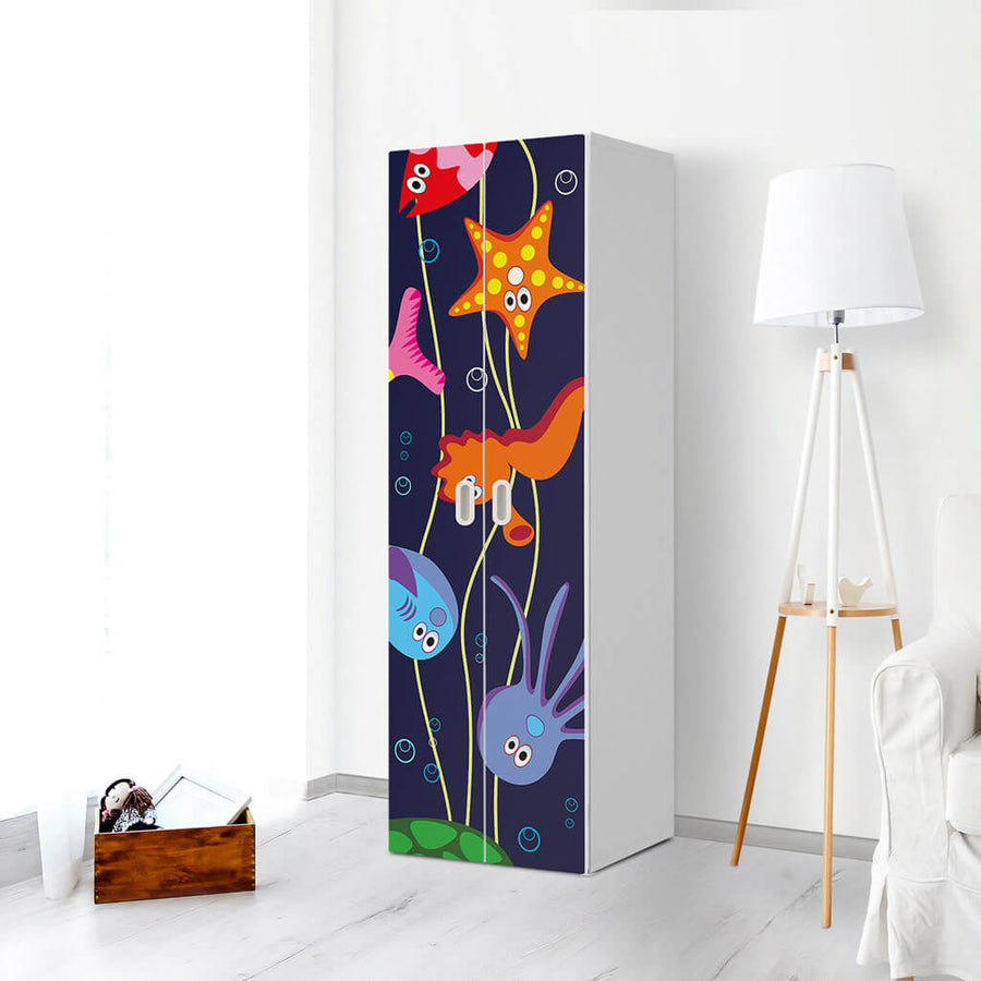 Möbelfolie Underwater Life - IKEA Stuva / Fritids - 2 hohe Türen (192 cm) - Kinderzimmer