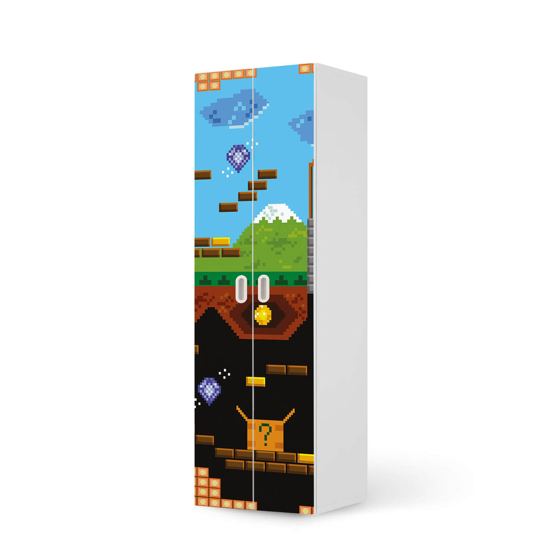 Möbelfolie Pixelmania - IKEA Stuva / Fritids - 2 hohe Türen (192 cm) - weiss