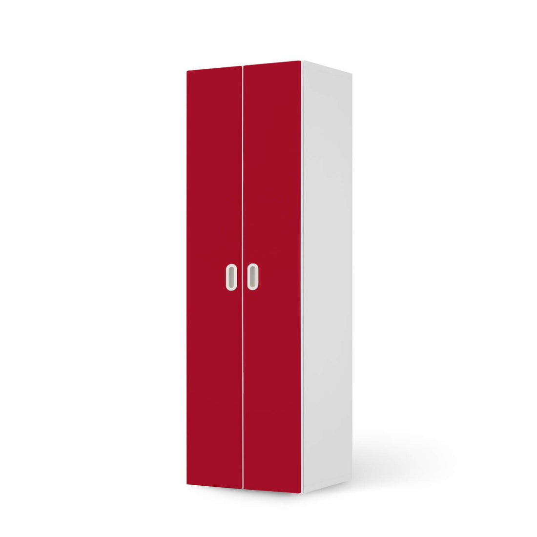 Möbelfolie Rot Dark - IKEA Stuva / Fritids - 2 hohe Türen (192 cm) - weiss